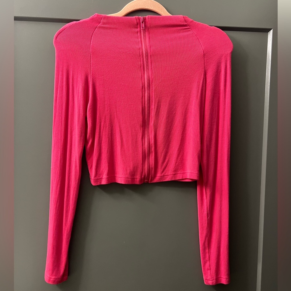 Gold Hinge Pink Cropped Zip Up